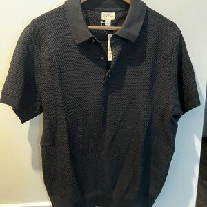 J. Crew Seed-Stitch Black Polo Shirt